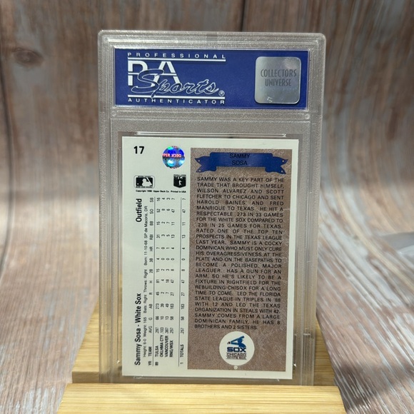 1990 Upper Deck Sammy Sosa Star Rookie #17 PSA NM-MT 8 #10256352 Item #ME534 - Picture 4 of 4